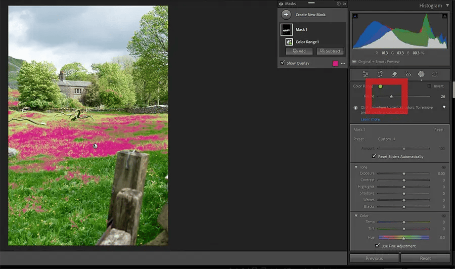 Lightroom Range Mask Low