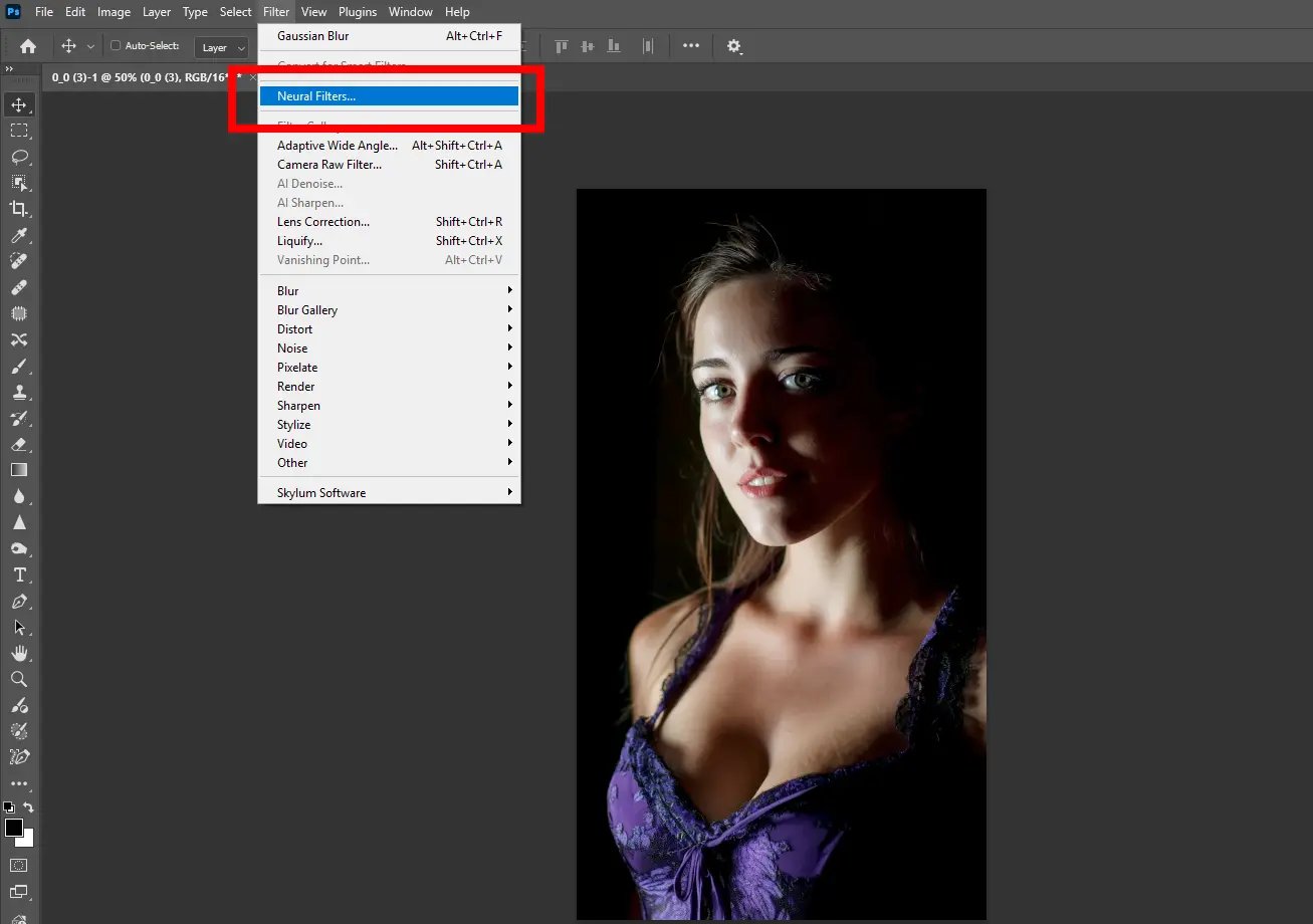 Neural Filters Menu