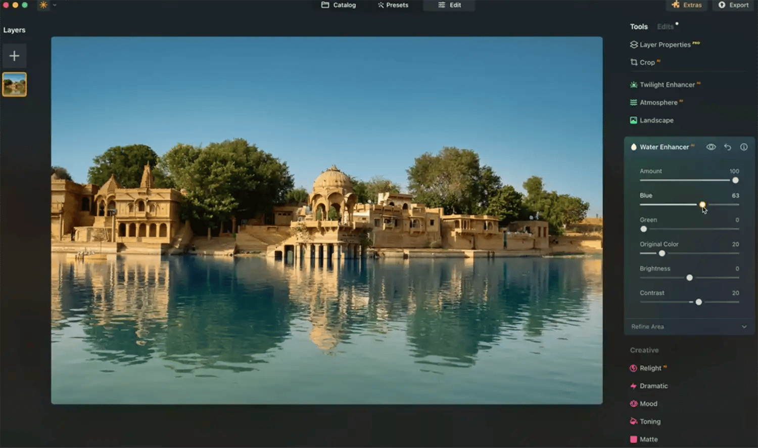 Luminar Neo Water Enhancer AI screenshot