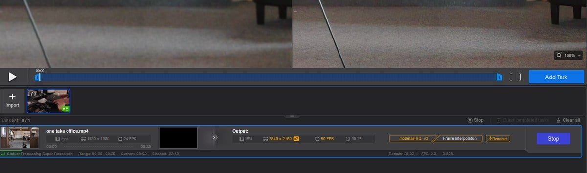 Video Export Timeline Aiarty Video Enhancer Software