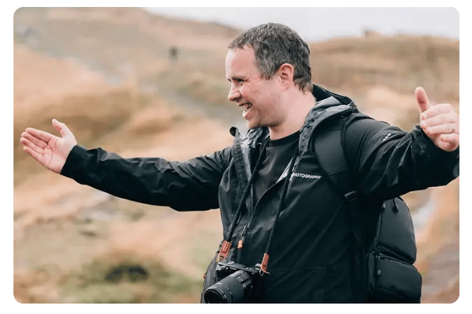Stephen Walton teaching photography on location