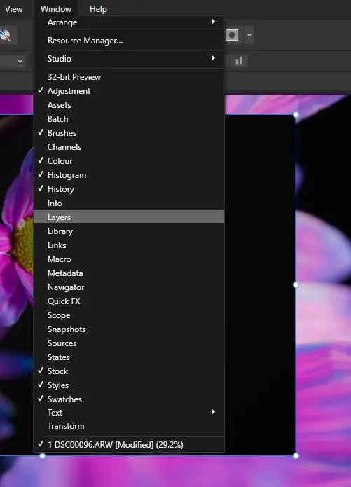 How to Find Layers in Affinity Photo