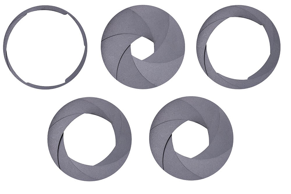 Diagram of aperture sizes from a camera