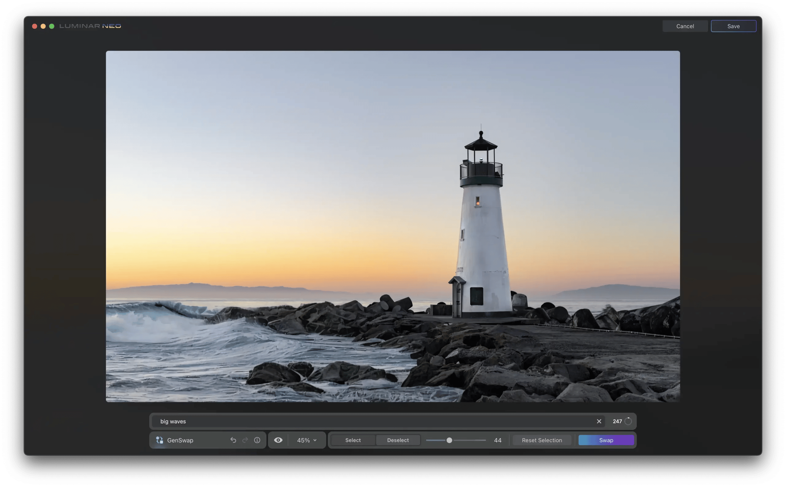 lighthouse in Luminar Neo