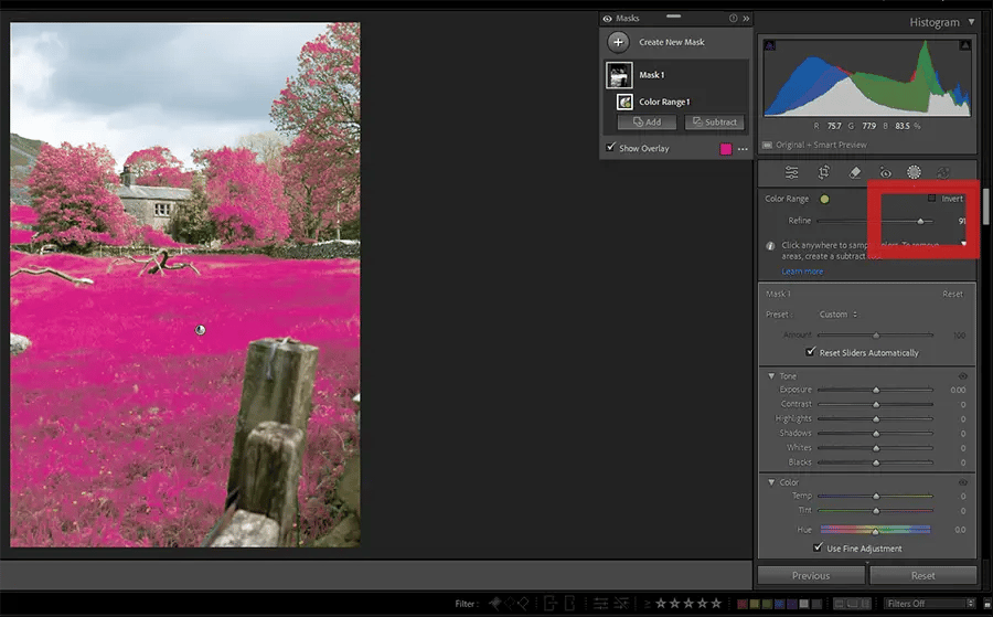 Lightroom Range Mask High