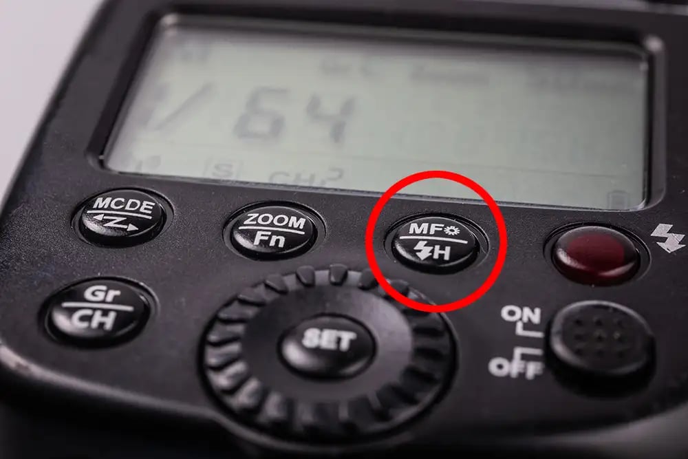 high speed flash sync button