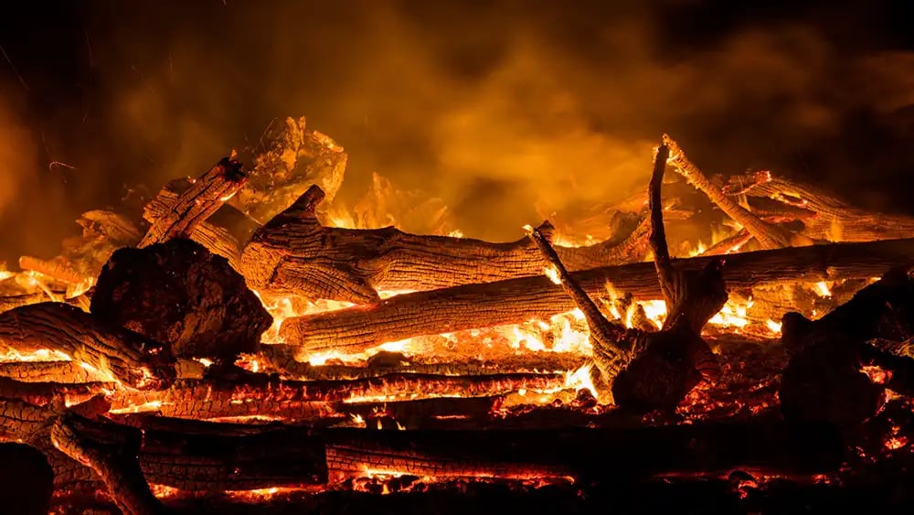 A wood fire in the dark Copyright Tony Lawrence (iPhotography Student)