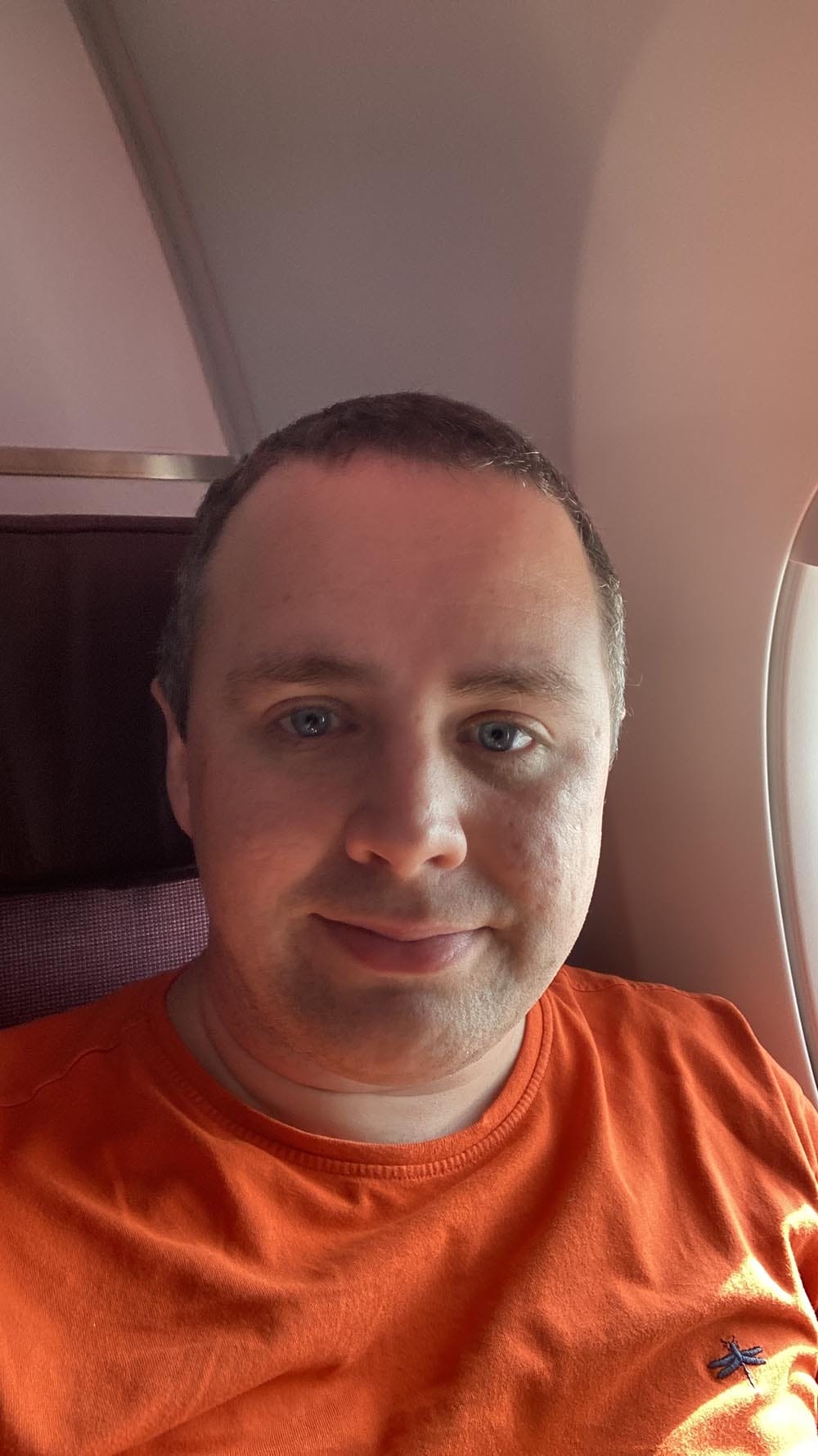 Quick selfie before take-off (I hate flying btw)