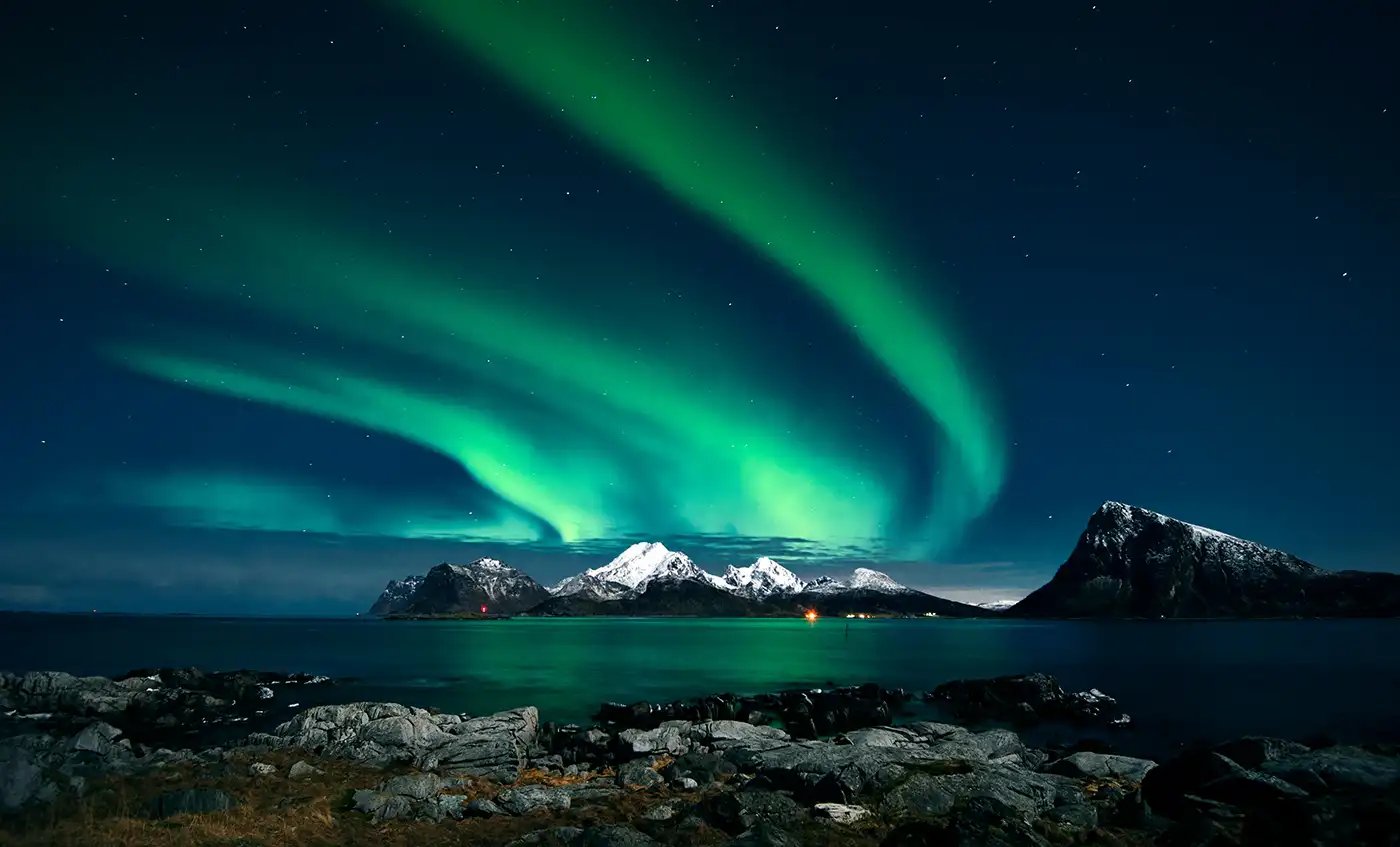 the northern lights over iceland