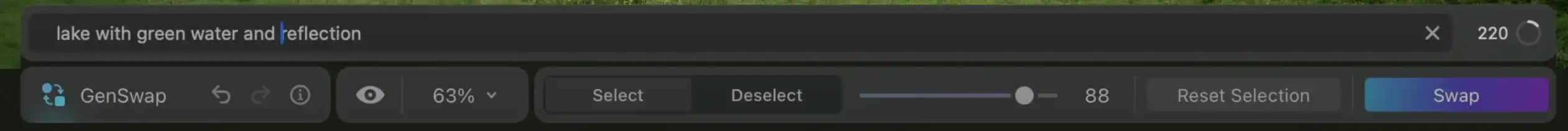 prompt bar for GenSwap in Luminar Neo