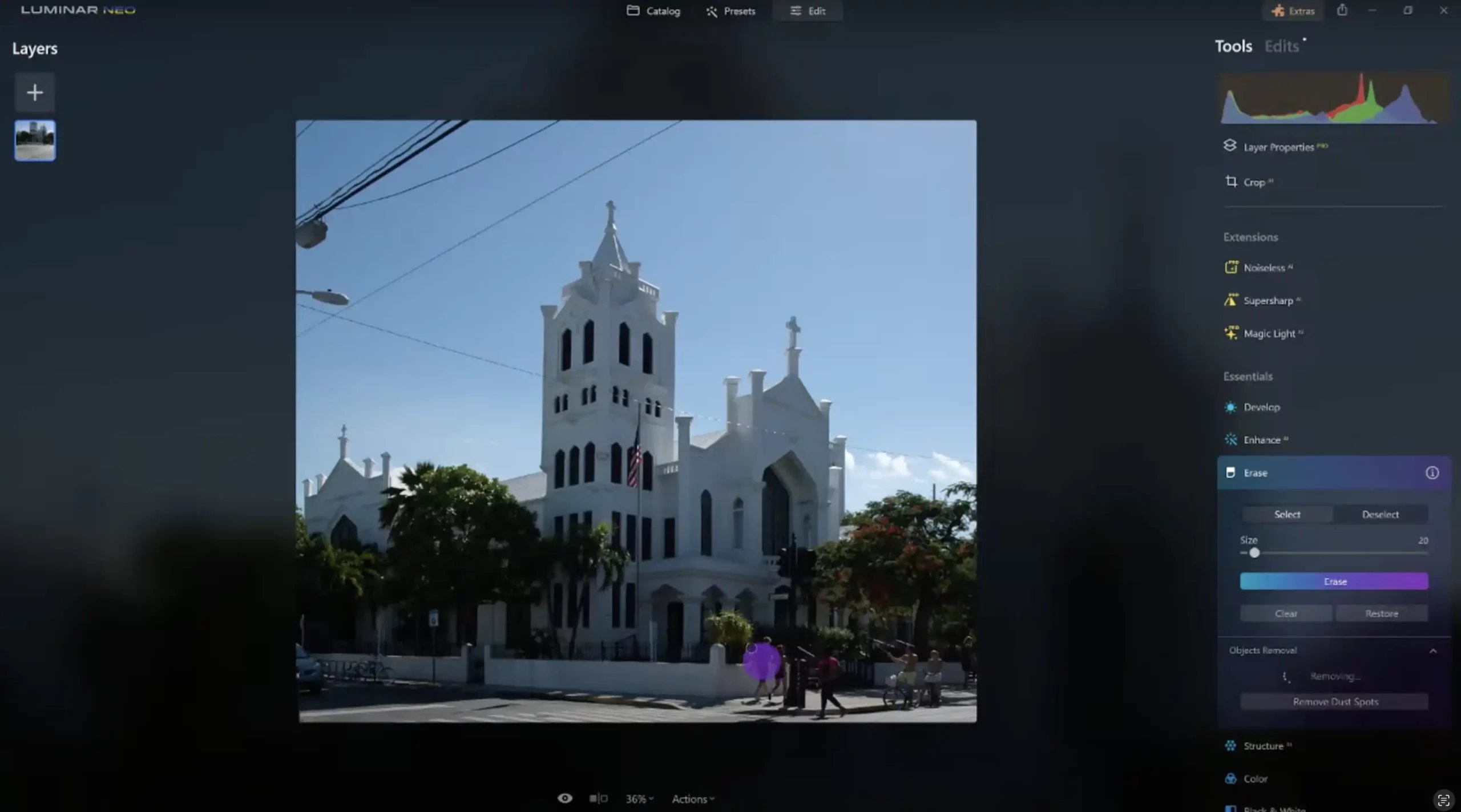 screenshot of Luminar Neo GenExpand