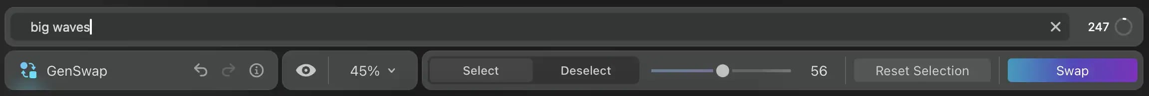prompt bar for GenSwap in Luminar Neo