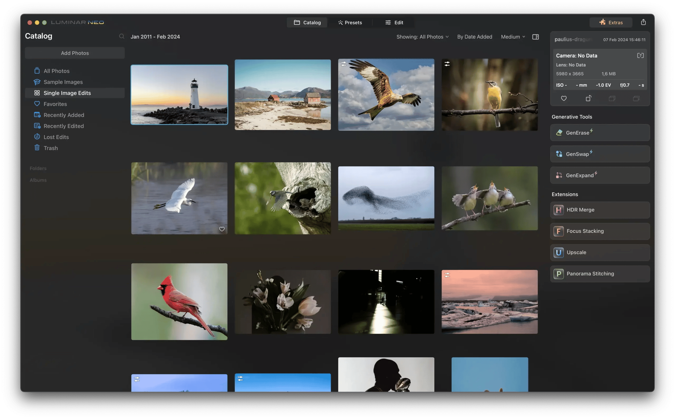 screenshot of Luminar Neo