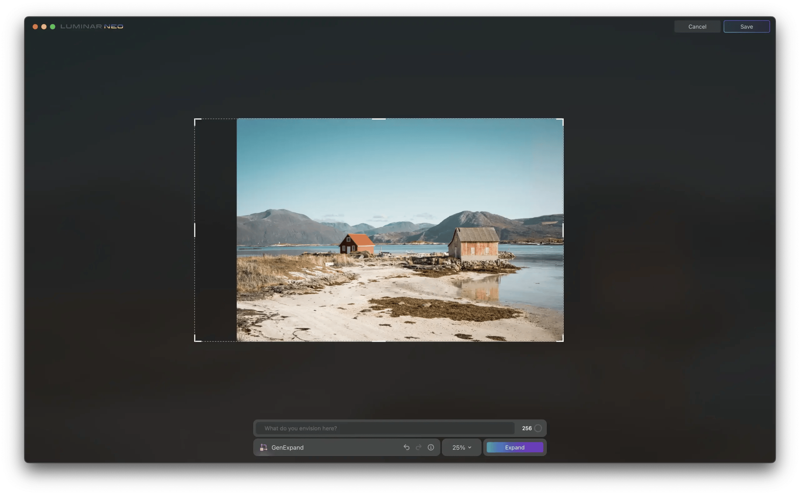 screenshot of Luminar Neo GenExpand