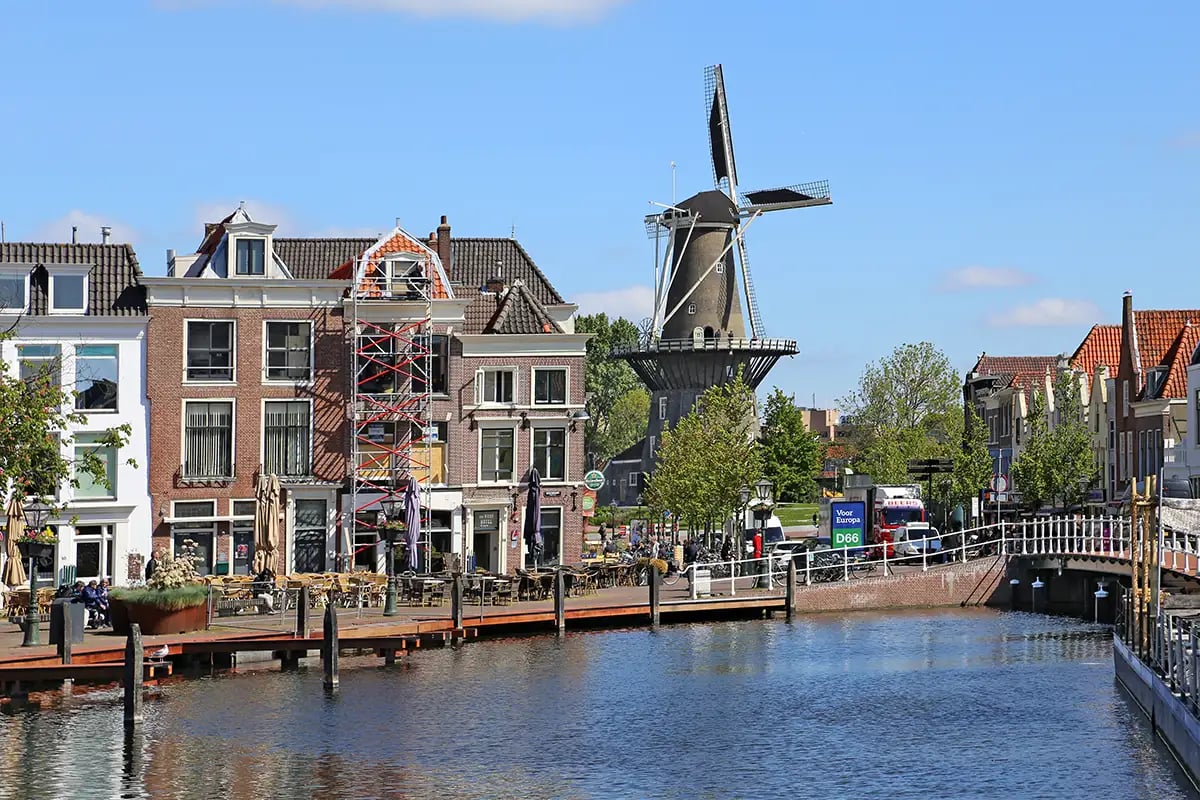 A canal in Leiden, Netherlands