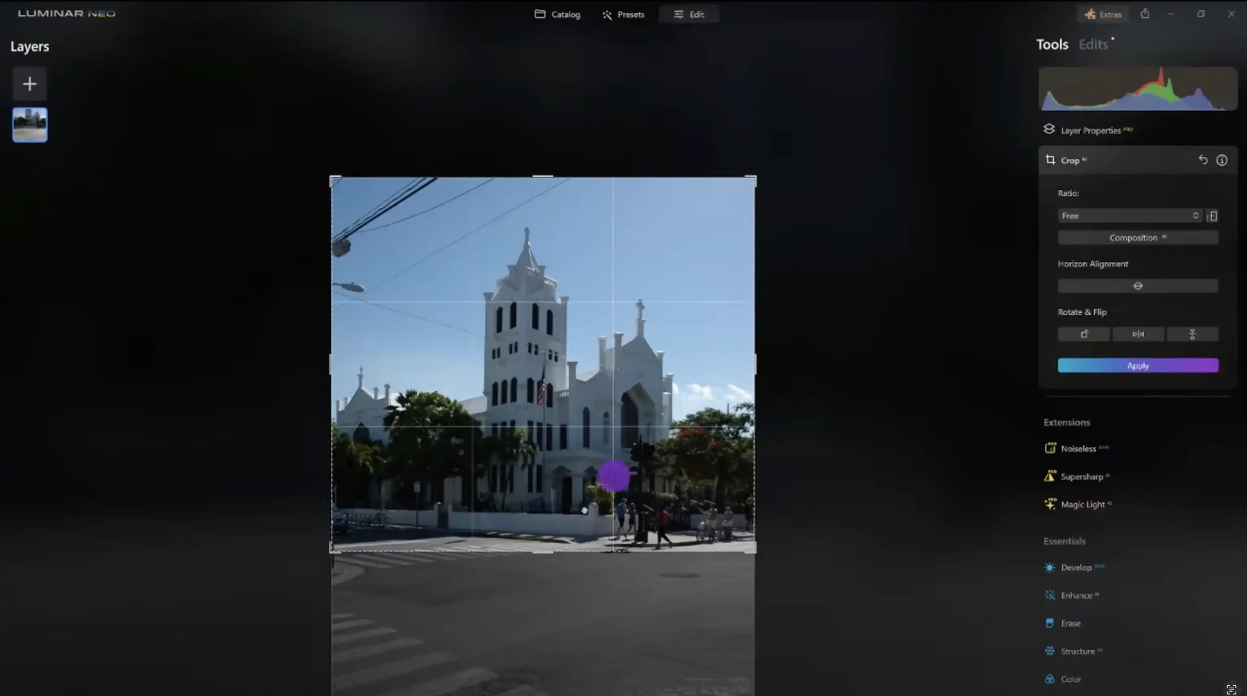screenshot of Luminar Neo GenExpand