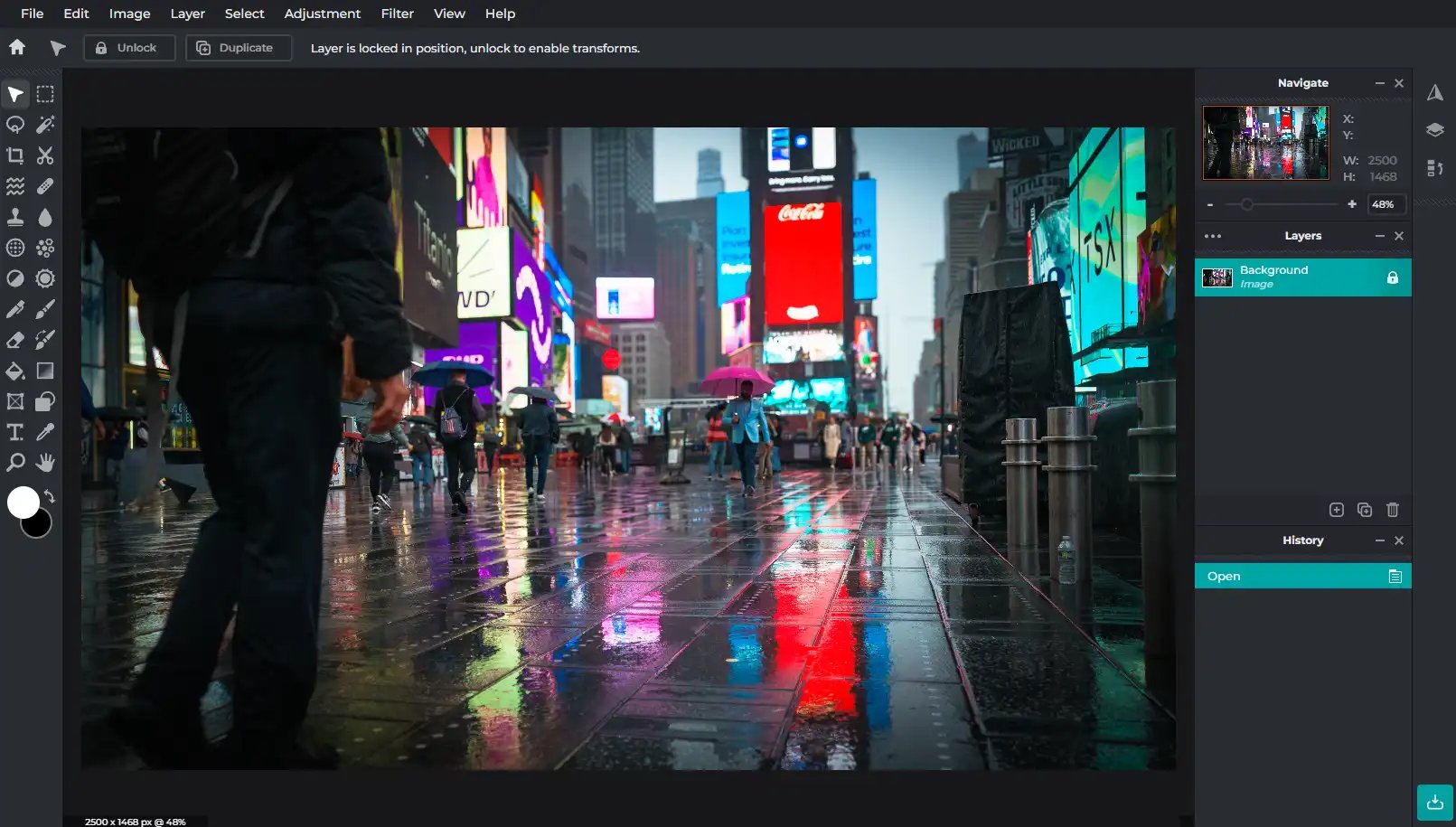 Pixlr E interface screenshot