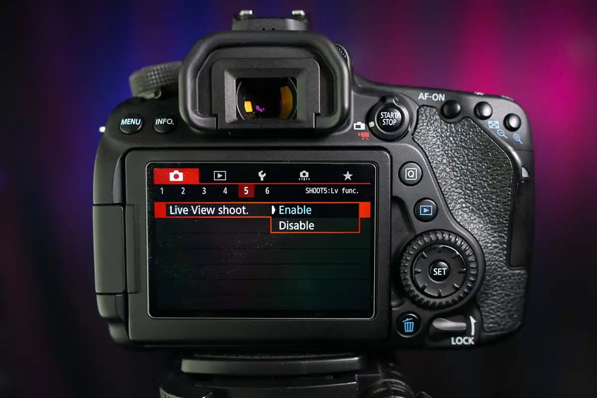 Enabling Live View Shooting