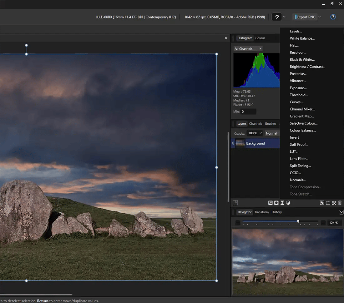 Affinity Studio Adjustments