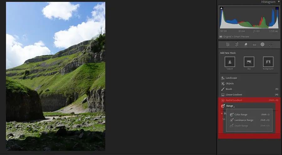 Lightroom Range Mask Tool