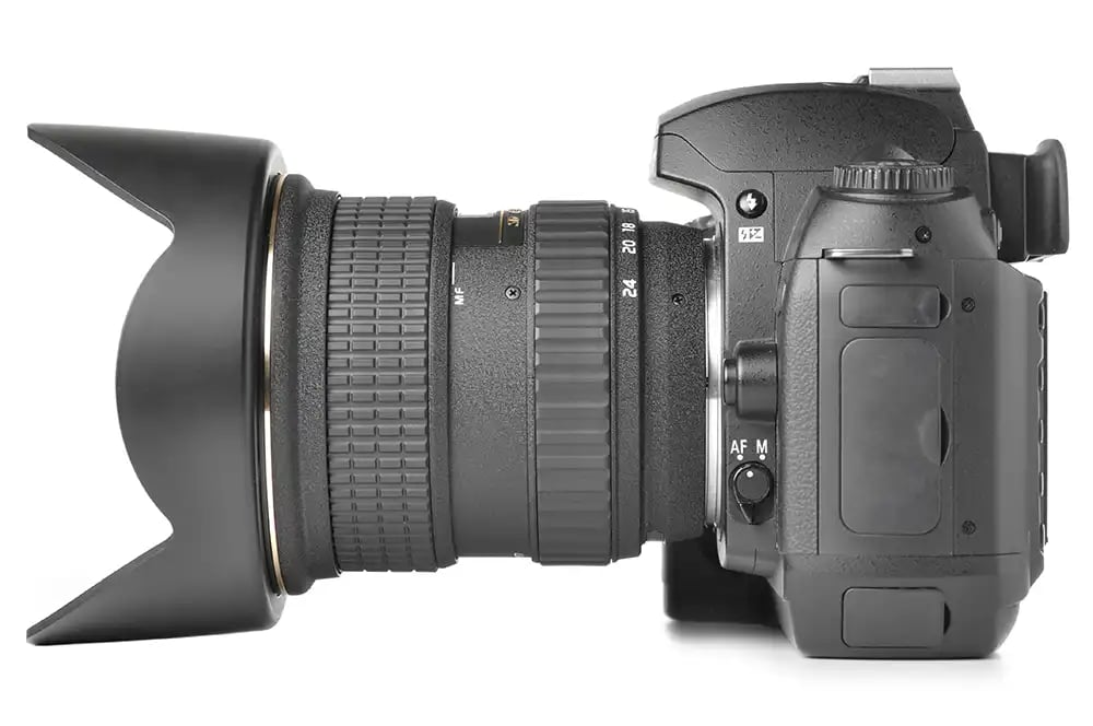 camera with petal lens hood