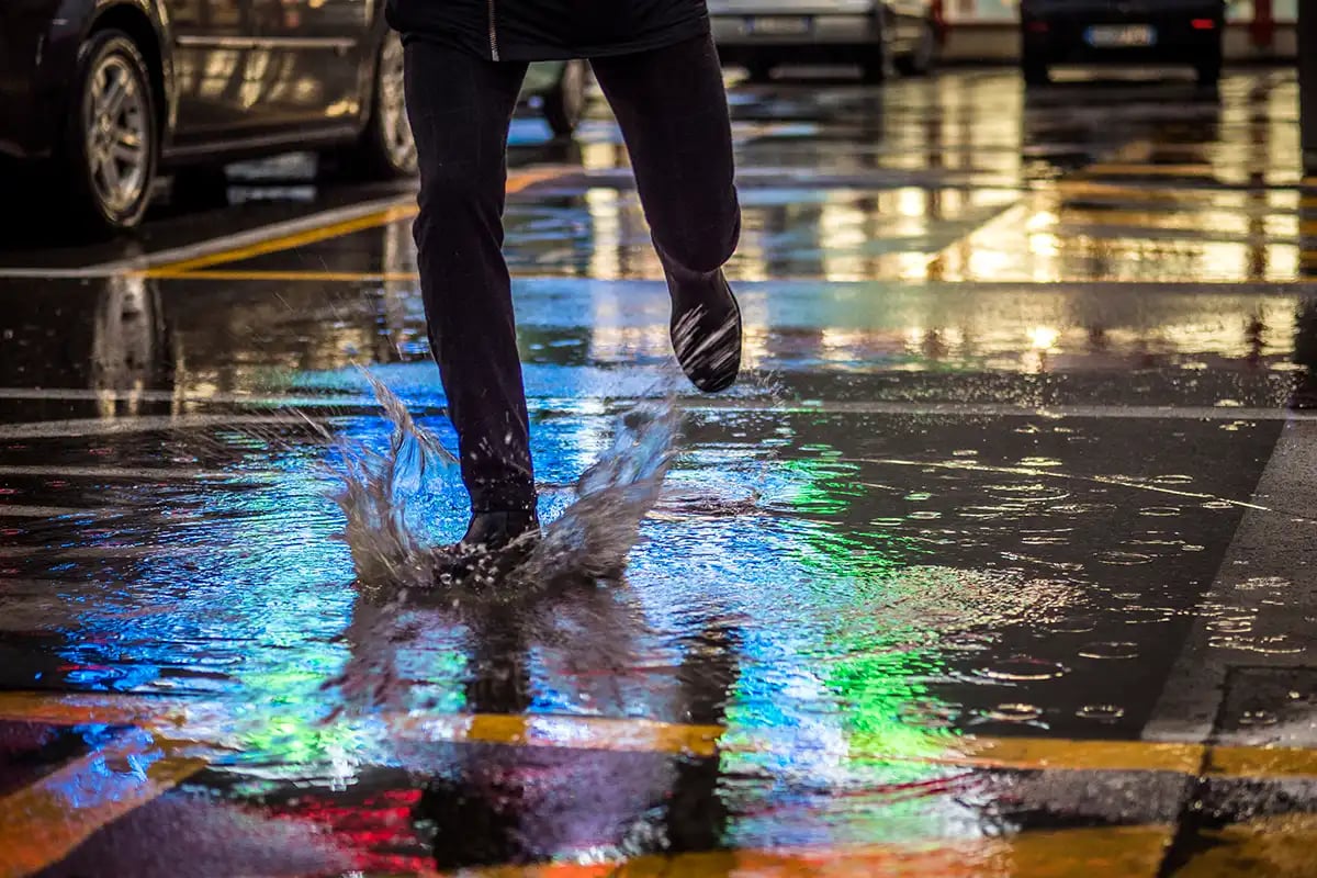 rain puddle splash