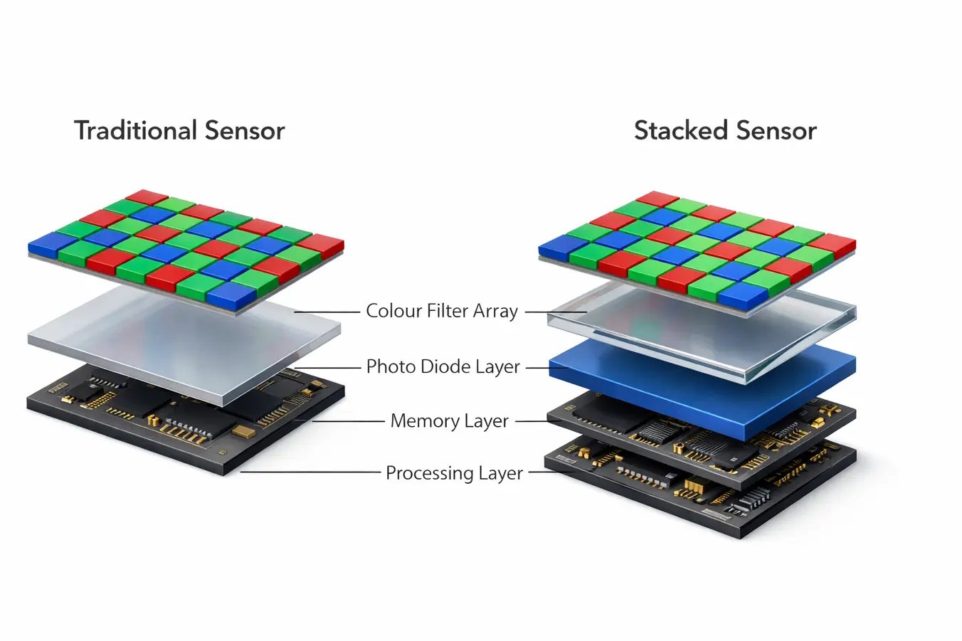 Stacked Sensor v Traditional Sensor