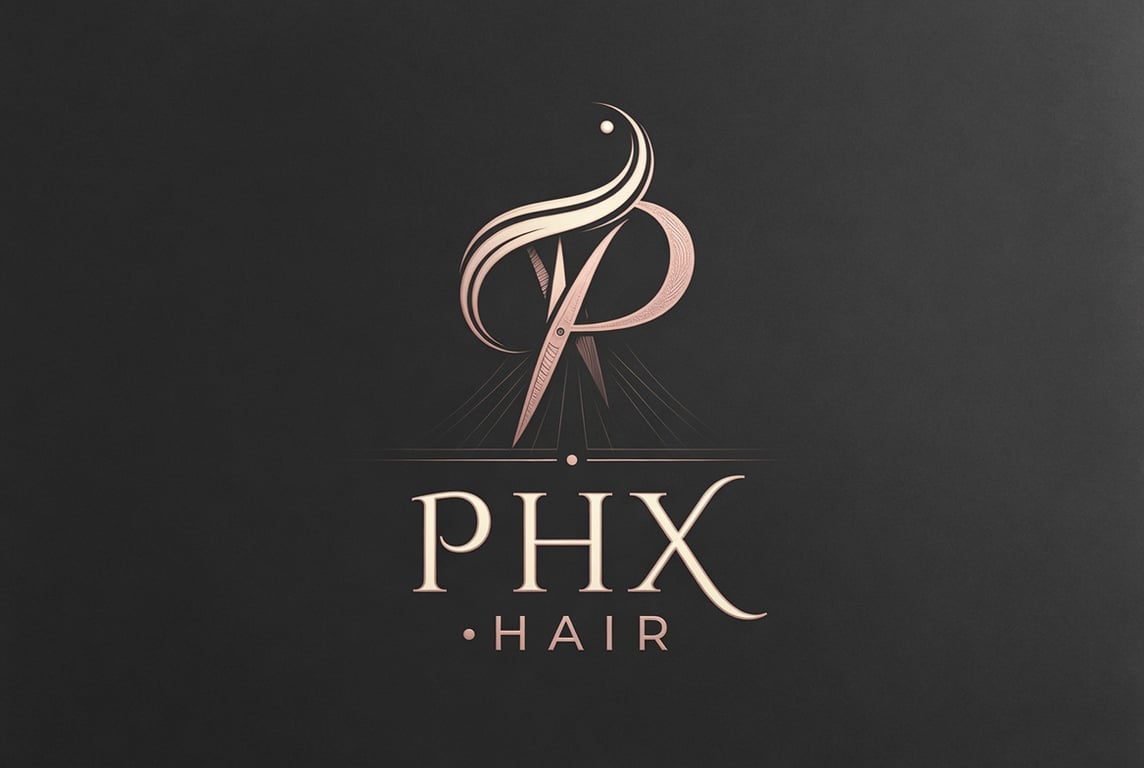 phx.hair brand visual — rare domain symmetry
