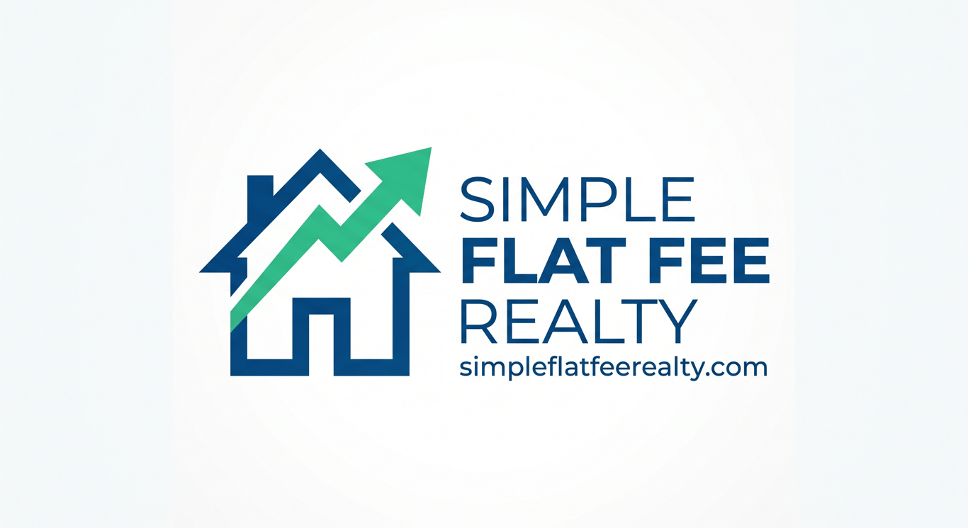 SimpleFlatFeeRealty.com domain visual — premium real estate brand