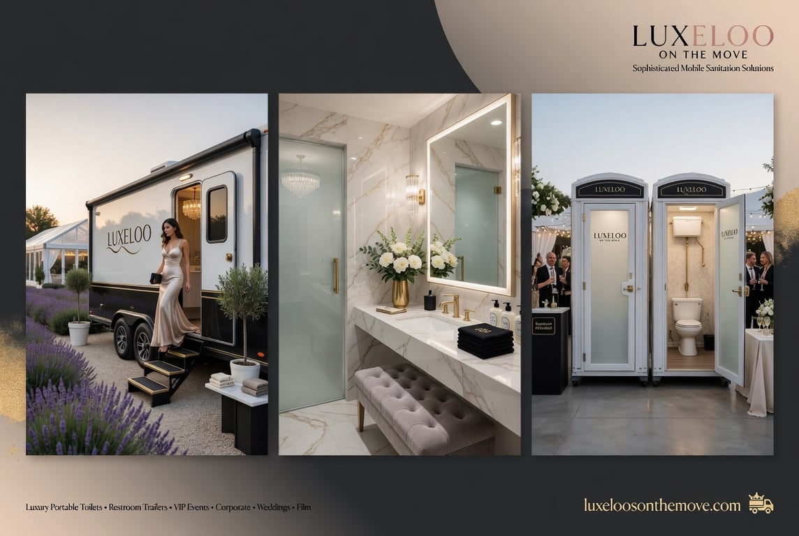 Luxe Loos on the Move — elevated mobile restroom interior