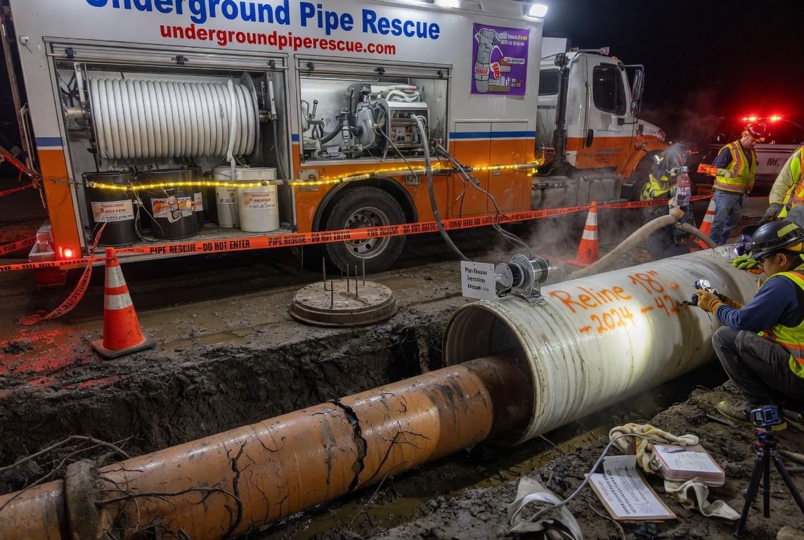 Underground pipe rehabilitation — trenchless liner installation