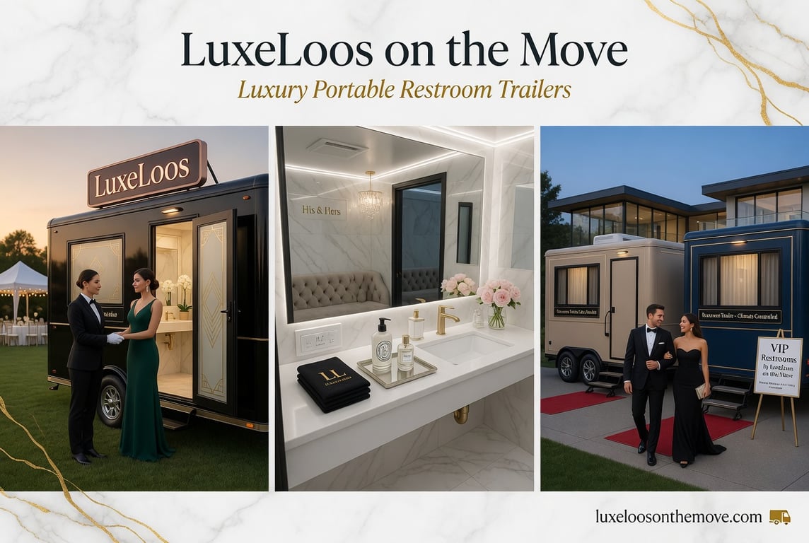 Luxe Loos suite interior — marble vanity and warm lighting