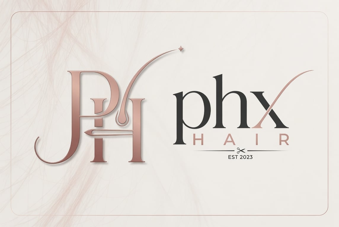 phx.hair brand visual — Phoenix identity