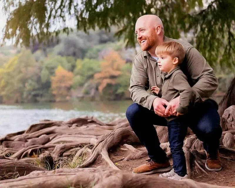 Family Lifestyle: Father and Son at Lake
