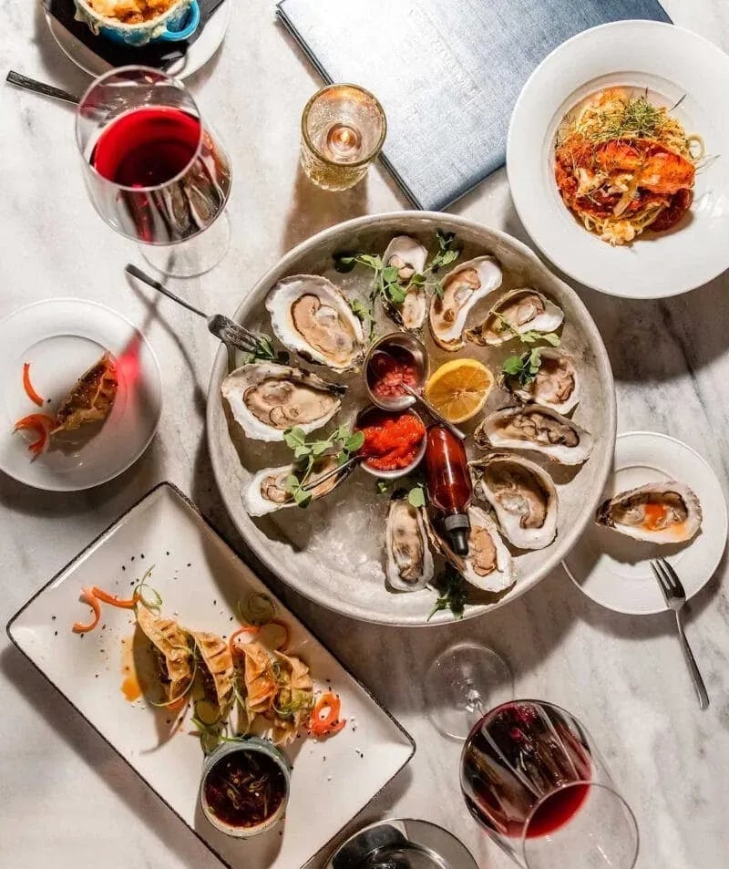 Oysters on a Half Shell with Condiments