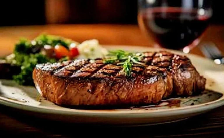 Food Photography: Steak and Wine Dinner