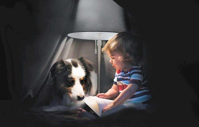 Masters Portrait Photography: Young Girl Reading to Her Puppy