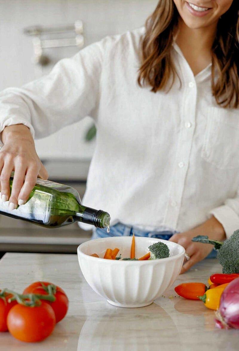 Business Branding: Cook Making Fresh Salad in Bowl