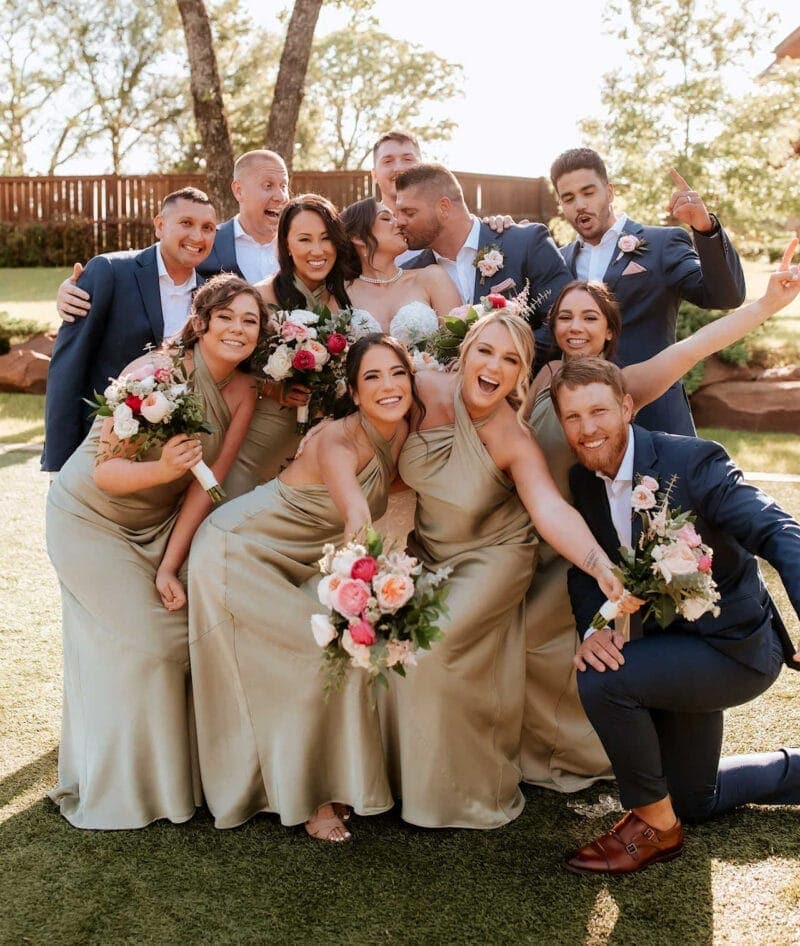 Weddings: Wedding Party in Fun Pose
