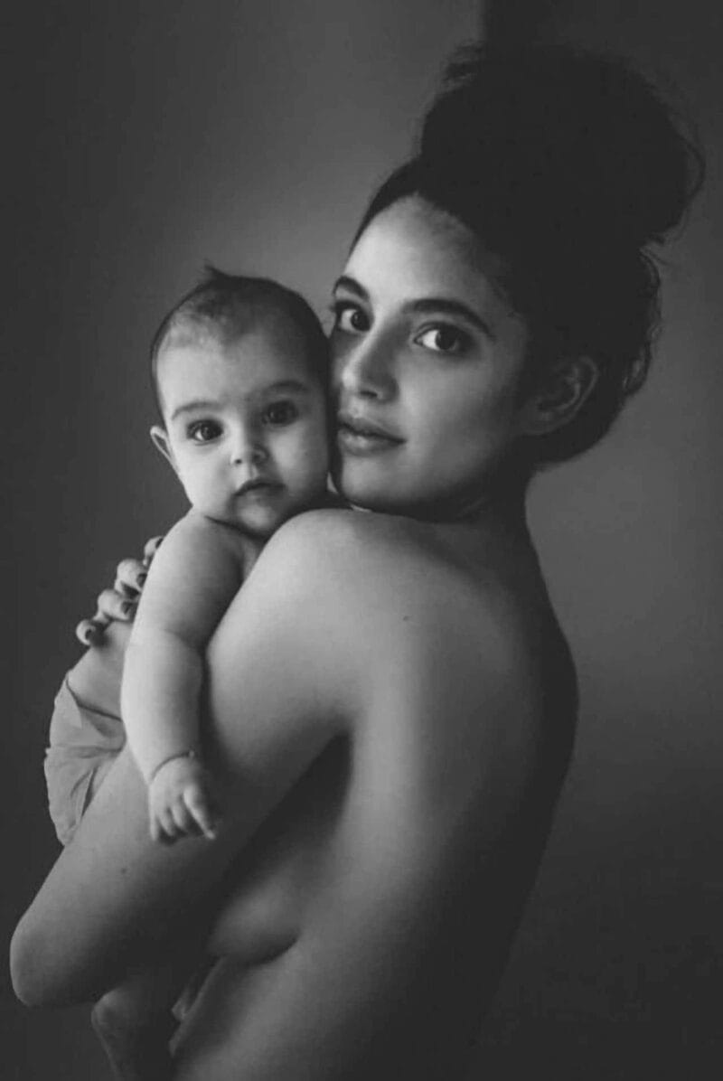 Portraits: Black and White Mother and Child