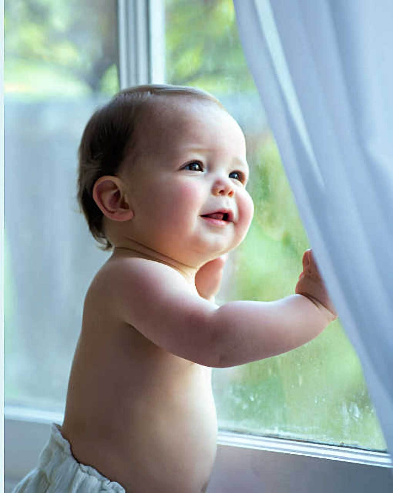 Individual Portraits: Baby by the Curtain