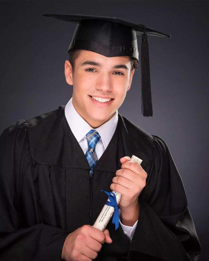 High School Senior Portrait: Grad with Cap and Gown
