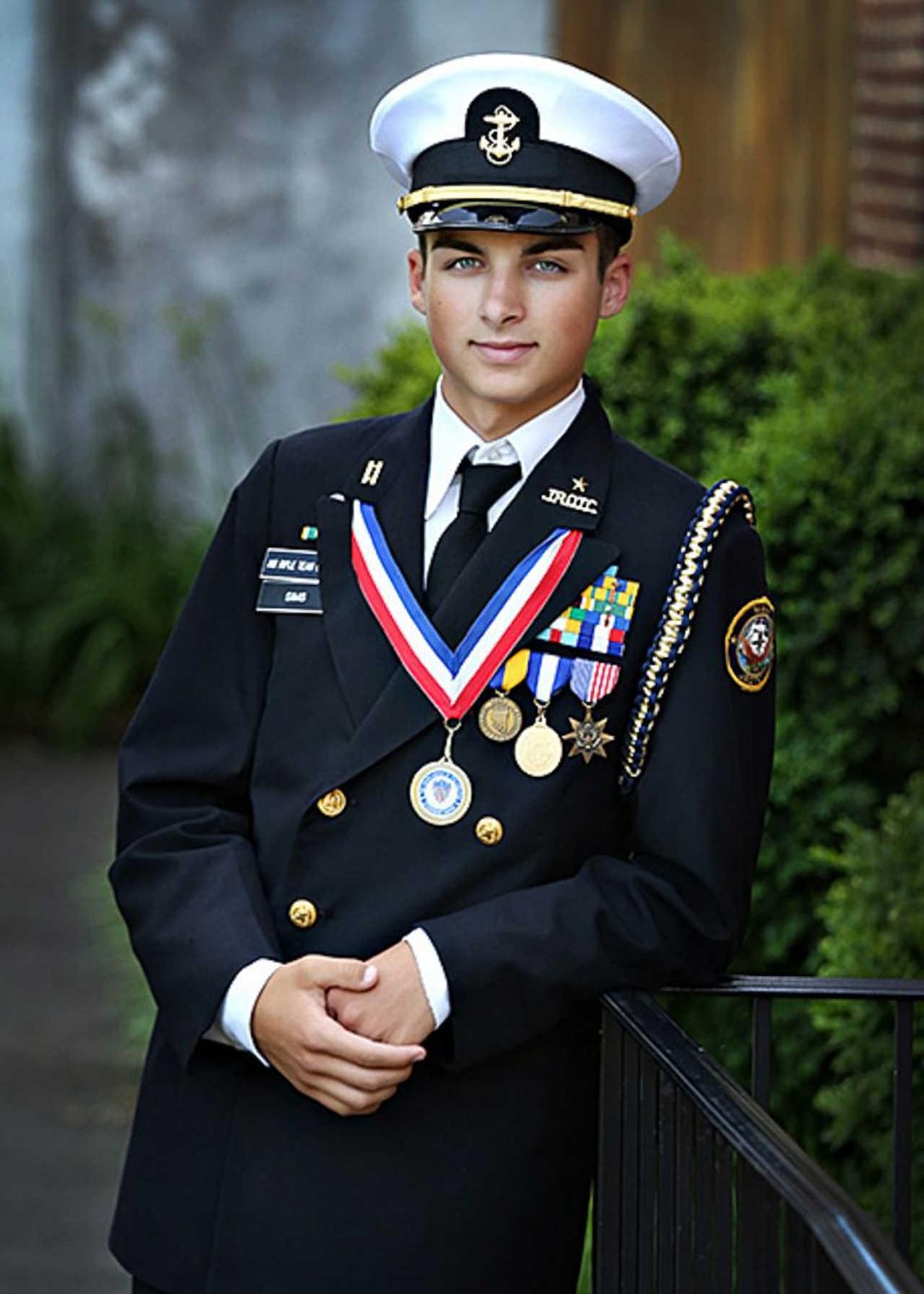 High School Senior Portrait: Senior Guy in ROTC Uniform