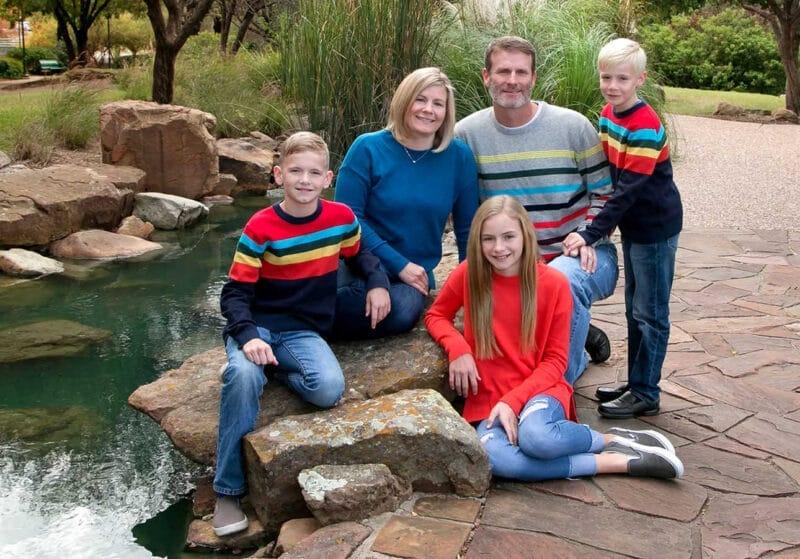 Family Portrait: Family in Park by Stream