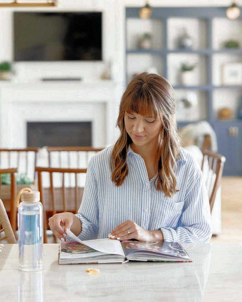 Business Branding: Woman Reading Cook Book