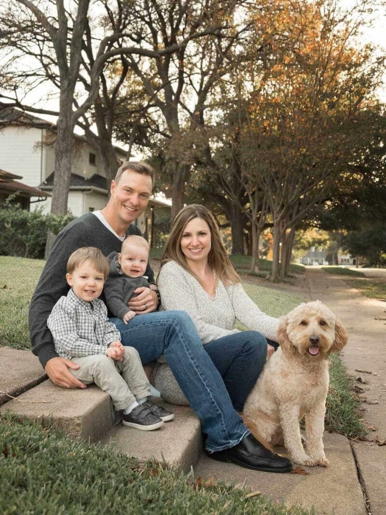 Family Portrait: Family on Front Yard Stairs