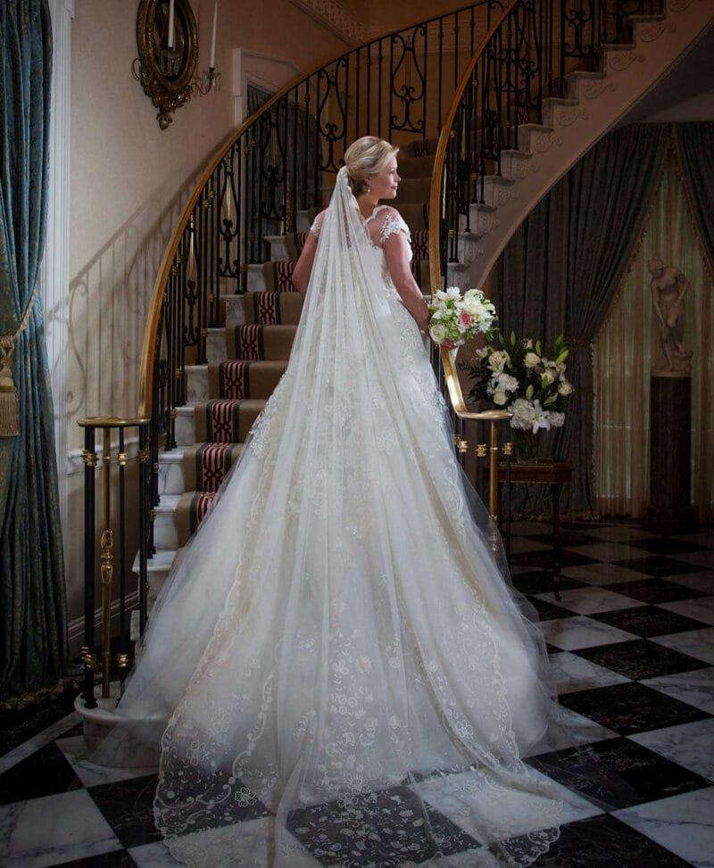 Weddings: Bridal Formal on Stairs