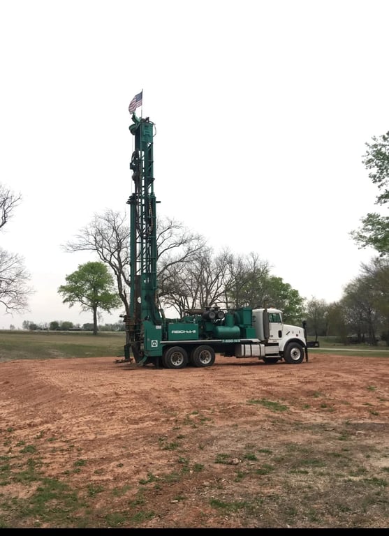 Desert Eagle Drilling water well drilling rig set up on a job in Parker County, Texas