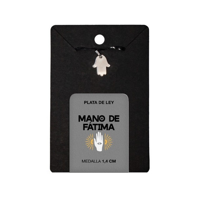 Medalla Plata Mano de Fátima Plana 1.4 CM