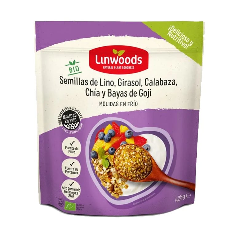 SEMILLAS LINO-GIRAS-CALAB-CHIA Y GOJI BIO